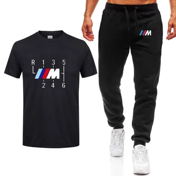 Moda Poletne Moške Majice s kratkimi rokavi za BMW Avto Logotip Tiskanja HipHop Priložnostne Bombaža, Kratek Rokav visoke kakovosti T-shirt obleko hlače Mens vt