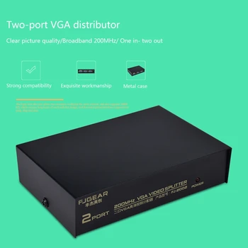 2 Vrata VGA Frekvenčni Delilnik 200 hz Video Distributer Računalniški Monitor Zaslon 1 Razdeljen na 2 Synchronizer