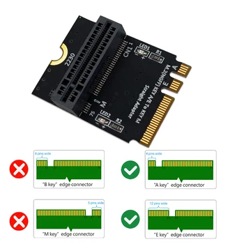 M. 2 NGFF nvme SSD na M. 2 tipko A/E Adapter (Vertikalni) za 2280 tip SSD
