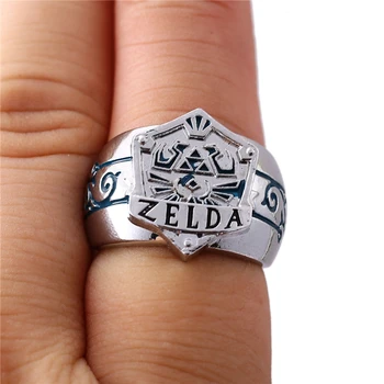Igre Legend of Zelda Logotip Obroč Moških Cinkove Zlitine Srebrne Barve Punk Obroči Za Ženske, Modni Nakit, Pribor anillo hombre Nova