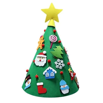 ABFU-Ustvarjalne DIY Čutiti Božično Drevo Obesek Božič Otroci Igrače Božično Drevo Viseči Okras Božiček Bell Dekor Božič Otroke
