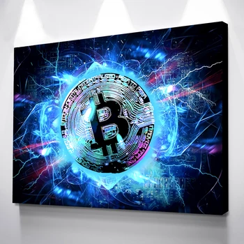 Doma Dekor Bitcoin Natisne Slikarstvo Neon Glow Slike Moda Wall Art Modular Nordijska Sodobne Platno Plakat Postelji V Ozadju