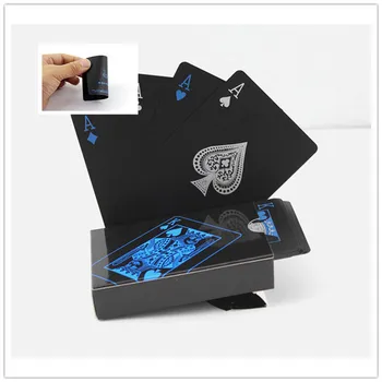 Črna Plastika PVC Poker Čarobno Igralne Karte Visoke Kakovosti Nepremočljiva Tabela Igra Stranka KARTICE
