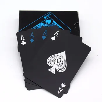 Črna Plastika PVC Poker Čarobno Igralne Karte Visoke Kakovosti Nepremočljiva Tabela Igra Stranka KARTICE