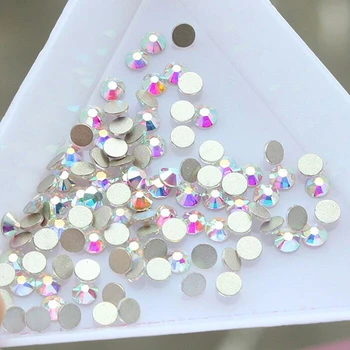 1440pcs AB Kristalno Strass 3D Nosorogovo Nail Art Okraski (SS3-SS20) Srebrna Flatback Stekla Diamanta Manikura Opremo