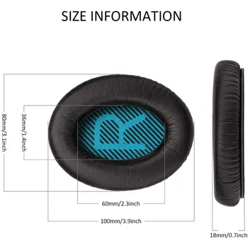 1Pair Zamenljive Slušalke Pad Blazine za Bose QuietComfort QC2 QC15 QC25 QC35 SoundLink SoundTrue AE2 AE2i AE2w OE2 OE2i QC3