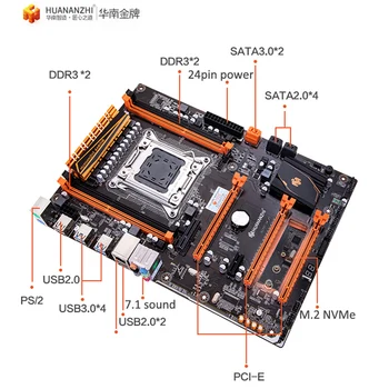 Popust mobo HUANANZHI deluxe X79 LGA2011 matično ploščo s CPU E5 2680 C2 hladilnik RAM 32 G(4*8G) 1TB 3.5' SATA HDD GTX750Ti 2G