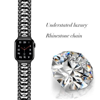 Za Apple Watch Band Serije SE/6/5/4/3/2 Candy Obliko Diamanta Kovinski Trak za iWatch 44 mm 40 mm 42mm 38 mm ženska Modna Zapestnica