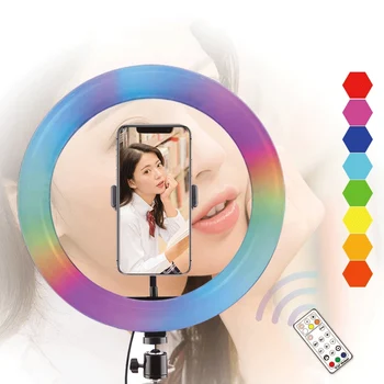 10 inch RGB LED Obroč Fill Light Selfie Zatemniti Pisane Foto Lučka Posnetek za Ličila v Živo Youtube Fotografija