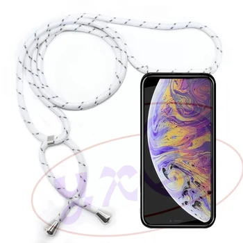Luksuzni Telefon Coque Ohišje za Samsung J8 2018 J810F Crossbody Ogrlica Kabel Zanke Z Vrvjo Kritje Fundas