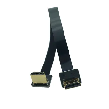 FPV 90 stopinj Navzdol HDMI je združljiv moški 90 stopinj Navzdol Adapter 5 cm-80 cm FPC Traku Ravno HDTV Cable Igrišču 20pin Vtič Priključek