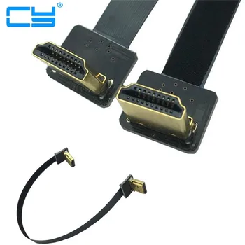 FPV 90 stopinj Navzdol HDMI je združljiv moški 90 stopinj Navzdol Adapter 5 cm-80 cm FPC Traku Ravno HDTV Cable Igrišču 20pin Vtič Priključek