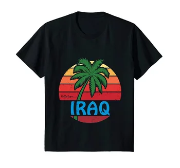 Pozdravljeni Iz Iraka: Smešno Drevo Palme, Plaže T-Shirt novo blagovno Znamko Oblačil O Vratu, Kratke Rokave Fant Bombaža Moške Smešno Tshirt Pregovorov