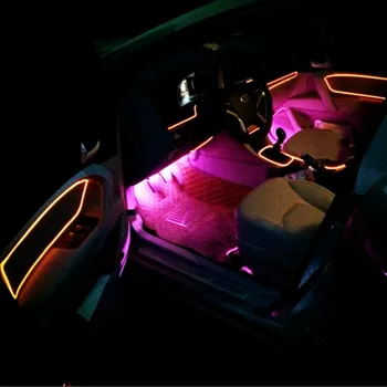 Haoyuehao 2meters vzdušje svetilke avto notranje zadeve okoljske svetlobe hladno svetlobo skladu diy dekorativni plošči konzole vrata avto styling