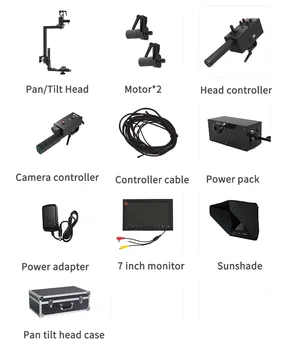 32.8 ft Pan Nagib Glave 10 kilo Fotoaparat Žerjav Kraka Roko Jibs Video 7 Palčni zaslon HDMI Monitor Kit