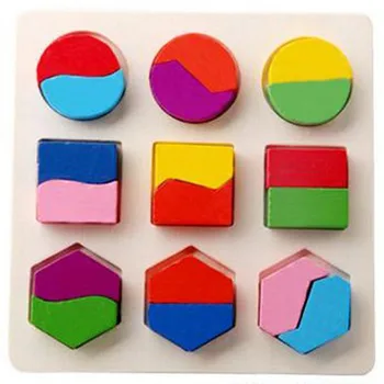 CHAMSGEND Otroci Baby Izobraževanje Lesene Geometrijo Stavbe Puzzle Zgodnjega Učenja Izobraževalne Igrače Božič inteligence P#