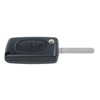 Ključ remote shell za Peugeot 407 in 407 SW zložljive 3 gumbi