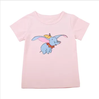 Vroče poletje 2-8 let Cartoon živali Dumbo vzorec Baby dekleta T srajce fantje Tees vrhovi oblačila Otroci majice za Otroke Oblačila