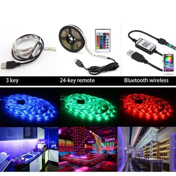 1M DC 5V 5050 USB RGB LED trak svetlobe ledstrip Ozadja Daljinsko Bluetooth Upogljiv led Trak razsvetljava za HDTV Ozadju stranka