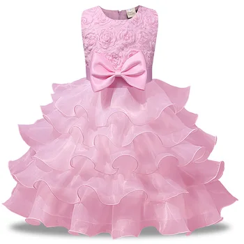 Cvet Dekle Obleko Formalno 0-10 Let Cvetlični Rose Baby Girl Obleke Vestidos Tutu Poročno Zabavo Otrok Oblačila, Oblačila Za Rojstni Dan