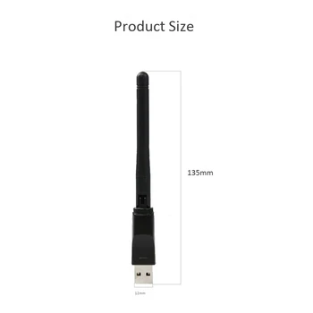 WiFi Brezžično Omrežno Kartico USB 2.0 150 M 802.11 B/G/N, LAN vmesnik z Vrtljiva Antena za Laptop PC Mini Wi-Fi Dongle