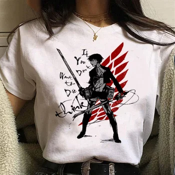 2021 Vroče Japonski Anime T-shirt Ženski Napadajo Titan Končna Sezone T-shirt Kawaii Risanka Titan Napad Graphic Tee Ženske