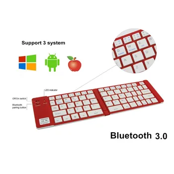 Prenosna Zložljiva Brezžično Tipkovnico Bluetooth Prilagodite Polnilna Zložljive Touchpad Tipkovnica za IOS/Android/Windows Ipad Tablični računalnik