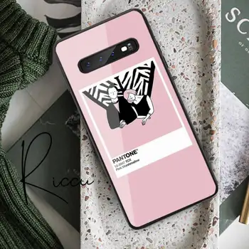 Pantone Candy Barve Art Telefon Primeru Kaljeno Steklo Za Samsung S20 Plus S7 S8 S9 S10E Plus Opomba 8 9 10 Plus A7 2018