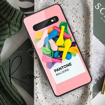 Pantone Candy Barve Art Telefon Primeru Kaljeno Steklo Za Samsung S20 Plus S7 S8 S9 S10E Plus Opomba 8 9 10 Plus A7 2018