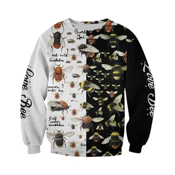 2020 nsect čebel vzorec 3D Tiskanih Moški puloverji s kapuco Čebel Rejec Harajuku Modni pulover s kapuco Unisex Majica Športna jakna in pulover vrhovi