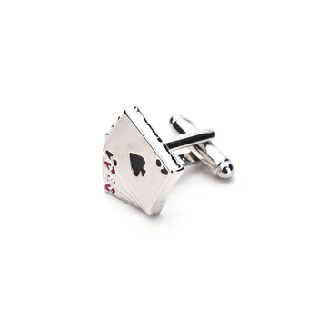 1 Par Nakit 4A Poker zapestne gumbe, Moški francoski Majica manšetni Kartice Design Cufflink Moda Za Moške Nakit