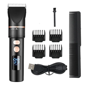V hair trimmer USB polnilne lase clipper frizuro pralni brado brivnik lase rezalnik LCD-zaslon turbo hitrost
