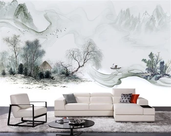 Beibehang Preprost Kitajsko novo modno osebnost 3d ozadje Kitajski slog, črnilo krajine steno kavč ozadju de papel parede