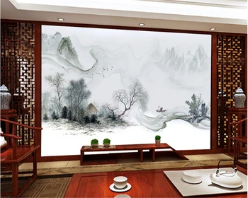 Beibehang Preprost Kitajsko novo modno osebnost 3d ozadje Kitajski slog, črnilo krajine steno kavč ozadju de papel parede