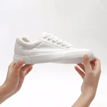 Ženske superge 2020 Poletje trdna Vulcanize Stanovanj bele superge platno ženske čevlje priložnostne čipke-up Hoja platneni cevlji ženske