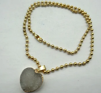 Naravni kamen Titan Quartz Crystal Srce čar obesek za diy Nakit, izdelava ogrlica Pribor wholesale1PCS