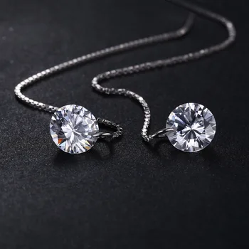 JewelryPalace 925 Sterling Srebro Kubičnih Cirkonij CZ Dolgo Spusti Uhani Za Ženske korejski Uhani 2021 Earings Modni Nakit