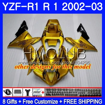 Telo Za YAMAHA YZF-1000 YZF R 1 YZF 1000 YZFR1 02 03 109HM21 YZF1000 YZF R1 2002 2003 YZF-R1 03 02 Sijajni črni Fairings Okvir