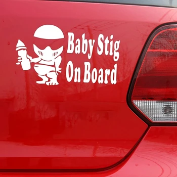 CK20114# baby stig na krovu smešno vinil avto nalepke, odsevni nepremočljiva avto nalepke nalepke za na avto tovornjak odbijača zadnje okno