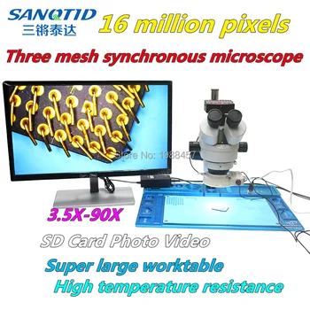 HD 1600 milijonov tri objektiv sinhroni mikroskopom HDMI/USB SD, fotografija, video super velika delovna miza z visoko temperaturo