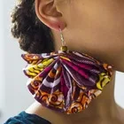 Afrika Stil Nakit Bombaž Tiskanja Uhani, ročno Obnovite Eardrop Earing Tradicionalni Afriki Oblačila Dashiki Ženske Dodatki
