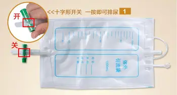 1000ml/2000ml urina Urinske vrečke pribor z navzkrižno stikalo drenažo pack bag
