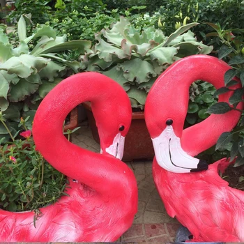 Vrtnarjenje Na Prostem Smolo Flamingo Vaza Dekoracijo Villa Dvorišče Krajine Kip Okrasni Vrt, Park Figurice Umetnostne Obrti