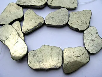 2strands Naravnih pyrite kristalno freeform slab nuggets pyrite železa zlato pyrite kroglice 15-60 mm