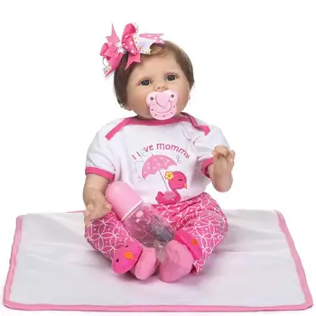 NPK 55 cm Silikonski Prerojeni Baby Doll otroci Soigralec Darilo Za Dekleta, 22. Palčni Bebe Živ Mehke Igrače Za Šopke Lutka Bebes, ki so Prerojeni