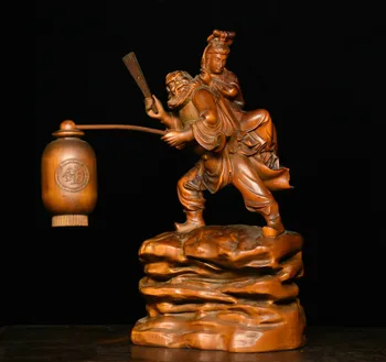 Poroka dekoracija Kitajski Folk Šimšir lesa Carvinga Edinstveno Tianshic Zhong Kui Jia Mei Kip