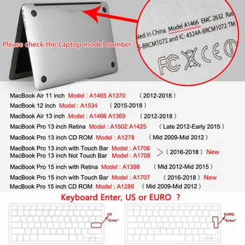 Angleški EURO Vnesite tipkovnico Pokrov za Macbook Air 11