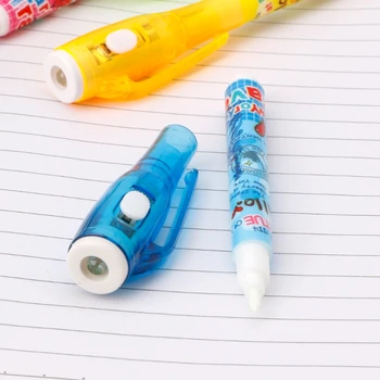 4PC/vrečko Nevidno Črnilo, Pero Spy Pisalo Z Light Magic Marker Otrok Pero za Skrivnost Sporočilo