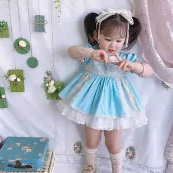 Poletje Novi španski Lolita Letnik princesa obleko baby girl obleke šivanje Čipke srčkan obleko za dekleta Rojstni dan Y3046