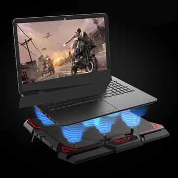 Gaming Laptop Cooling Pad Šest Fan Led Zaslon Hladilnik Stojalo za Prenosnik, Hladilnik Mat 2600±10% / MIN Ventilator Hitro Hlajenje Mat